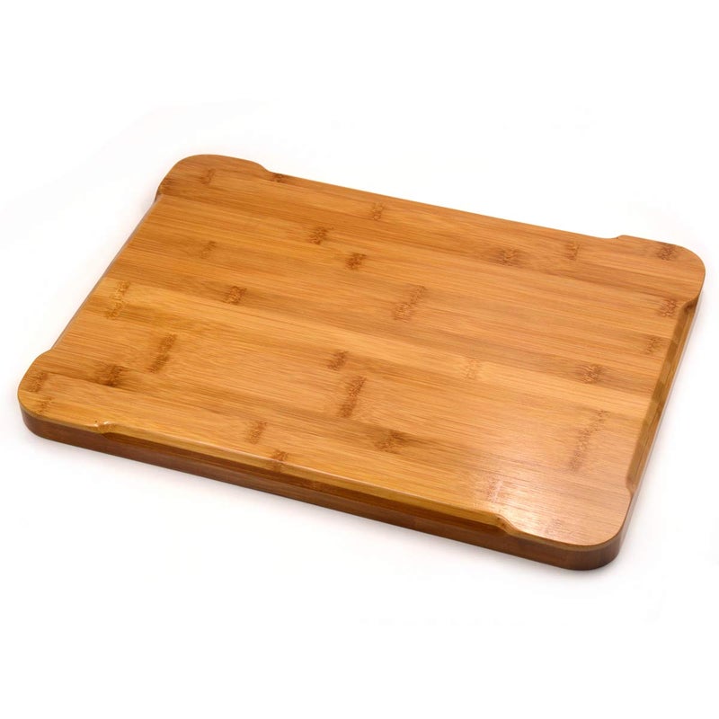 Bamber Large Bamboo Serving Tray Decorative Coffee Tea Platter 18 x 13 x 1.2 Inches - Image 3